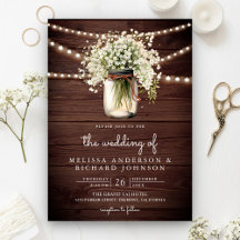 Rustic Baby's Breath Jarra de Pedra Tudo em Um Cas