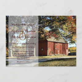 Convite Rustic Barn and Trees Country Casation