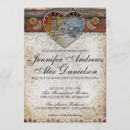 Convite Rustic Barn Country Weding