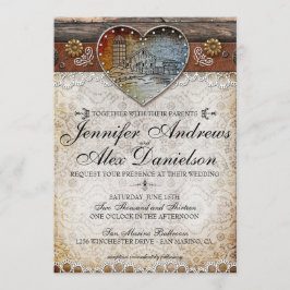 Convite Rustic Barn Country Weding