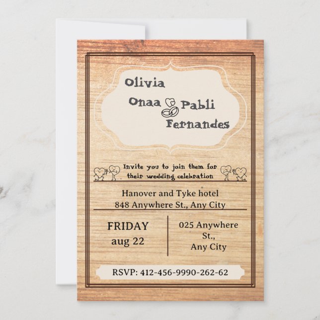 Convite Rustic Barn Wedding Invitation Template (Frente)