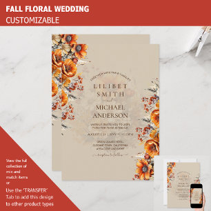 Convite Rustic Barn Wedding   Queda de Outono Queimado Lar