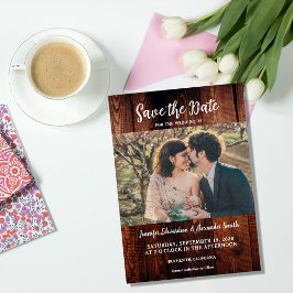 Convite Rustic barn wood photo country save the date