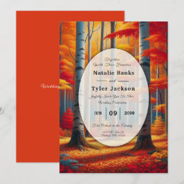 Convite Rustic Birch Tree Fall Wedding