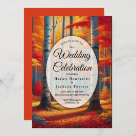 Convite Rustic Birch Tree Fall Wedding
