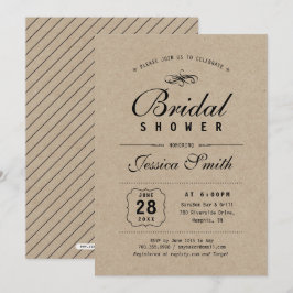 Convite Rustic Black & Kraft | Chá de Noiva Elegante