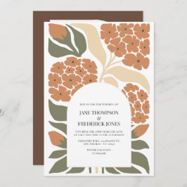 Convite Rustic Bloom Abstract Floral Modern Spring Wedding