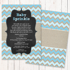 Convite Rustic Blue Baby Sprinkle Invite / chá de fraldas