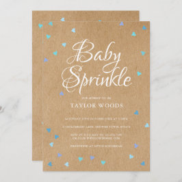 Convite Rustic Blue Hearts Baby Boy Sprinkle
