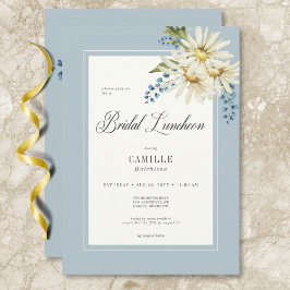 Convite Rustic Blue & White Daisies Bridal Luncheon