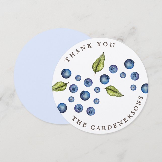 Convite Rustic Blueberry Obrigado  (Frente/Verso)