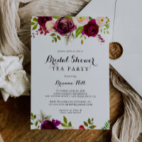 Rustic Blush Burgundy - Chá de panela Tea Party