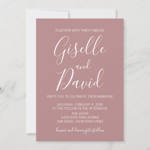 Convite Rustic Blush Modern Weding