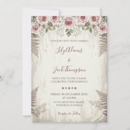 Convite Rustic Blush Rosa Casamento