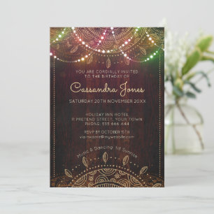 Convite Rustic Bohemian Birthday