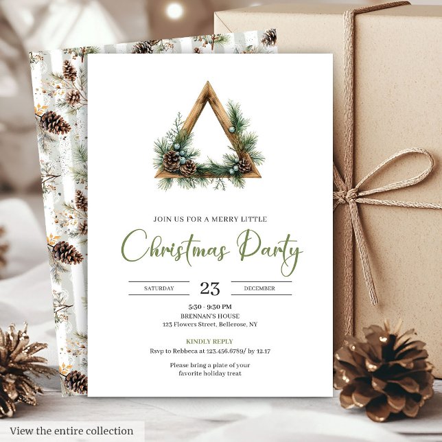 Convite Rustic Bohemian Botanical Holiday Party Invitation (Rustic Bohemian Botanical Holiday Party Invitation

)