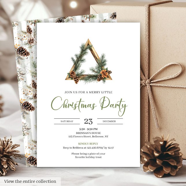 Convite Rustic Bohemian Sage Green Holiday Dinner Invite (Rustic Bohemian Sage Green Holiday Dinner Invite

)
