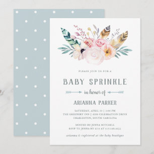 Convite Rustic Boho Baby Sprinkle