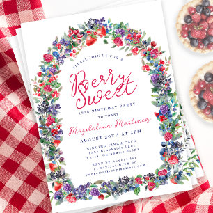 Convite Rustic Boho Berry Arch Verão 18º Aniversário