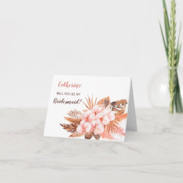 Convite Rustic Boho Blush Pampas Você Será Minha Porta-Voz
