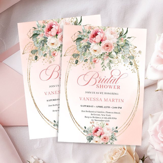 Convite Rustic Boho Blush Rose Bridal Shower Invitation (Rustic Boho Blush Rose Bridal Shower Invitation)