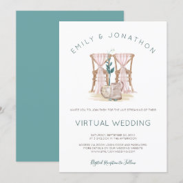 Convite Rustic Boho Chairs Blue Eucalyptus Casamento Virtu