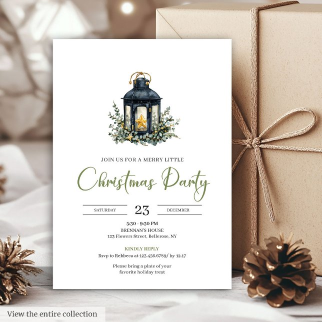 Convite Rustic Boho Earthy Neutral Christmas Dinner Party  (Rustic Boho Earthy Neutral Christmas Dinner Party Card)