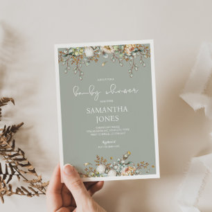 Convite Rustic Boho Gender Neutral Invitation