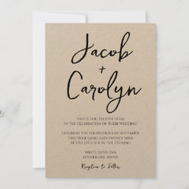 Convite Rustic Boho Manuscrito Font Wedding