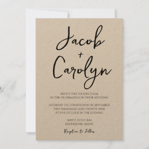 Convite Rustic Boho Manuscrito Font Wedding
