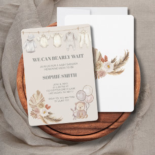 Convite Rustic Boho Pampas Podemos Esperar