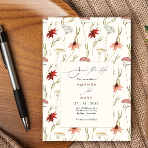 Convite Rustic Boho Primavera Wildflower Salve a data