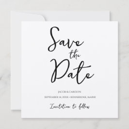Convite Rustic Boho Save the Date Fonte Manuscrita Quadrad