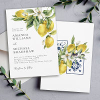 Rustic Boho Watercolor Lemons Citrus Casamento