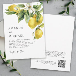 Convite Rustic Boho Watercolor Lemons Citrus Casamento