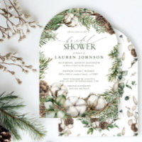 Rustic Boho Winter Greenery Pinecone Chá de panela