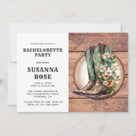 Convite Rustic Boots Bachelorette Party