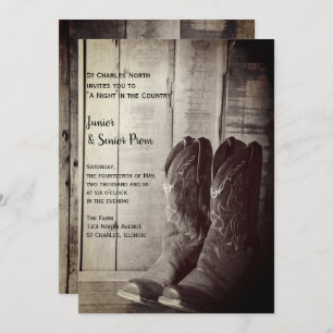 Convite Rustic Boots Country Júnior / Baile de formatura M