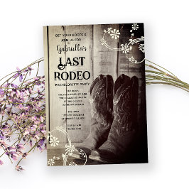 Convite Rustic Boots Last Rodeo Western Festa de solteira