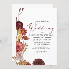 Convite Rustic Botanic para o Casamento outono de 