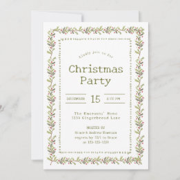 Convite Rustic Botanical Christmas Party