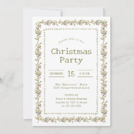 Convite Rustic Botanical Christmas Party
