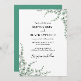 Convite Rustic Botanical Eucalyptus Greenery Wedding