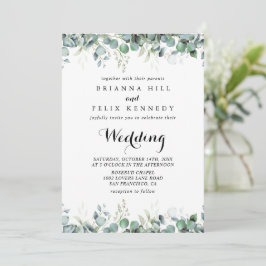 Convite Rustic Botanical Eucalyptus Greenery Wedding