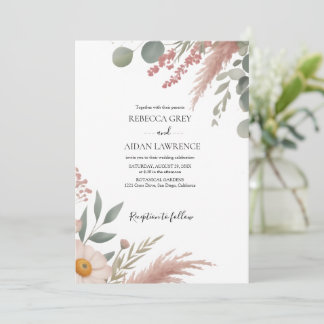 Convite Rustic Botanical Eucalyptus Greenery Wedding 