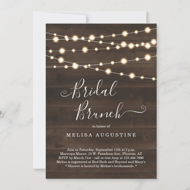 Convite Rustic Bridal Brunch (Frente)