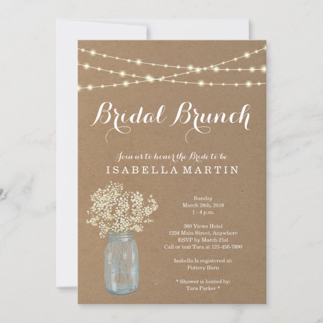 Convite Rustic Bridal Brunch (Frente)