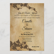 Convite Rustic Brown Ivy Casamento