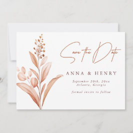 Convite Rustic Brown Peach Deixa Watercolor Casamento