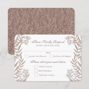 Convite Rustic Brown Wedding Vintage Botânico
